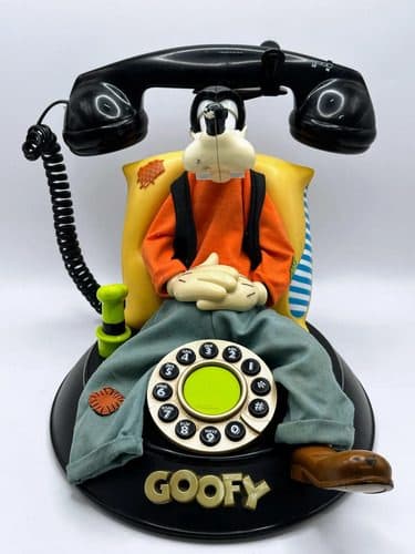 Teléfono Antiguo Goofy Telemania Vintage 80's No Funciona Negro Naranja Azul