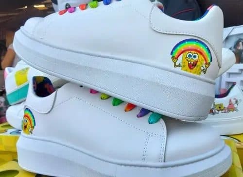 Tenis Bob Esponja Arcoiris Nickelodeon #3 Original Blanco Bob Sponja 23 — Coleccionables vintage, años NOW