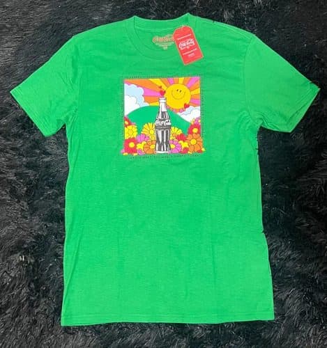 Playera Coca Cola Perfect Harmony Flores Verde Talla M Verde Paisaje Flores M Liso/verde — Coleccionables vintage