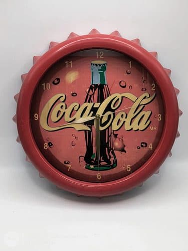 Reloj De Pared Coca Cola En Forma De Corcholata Retro 90's Rojo