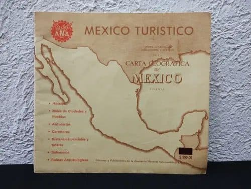 Guía México Turístico Edit. Ana Año 1985 Carta Vintage Retro