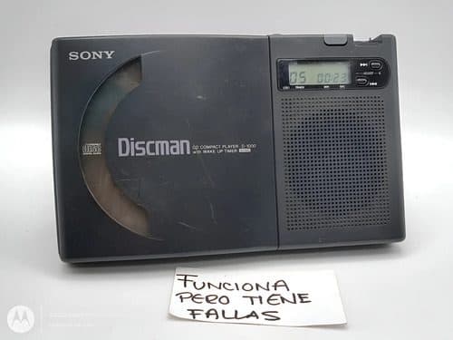 Sony Discman Cd Player D-1000 Con Alarma Y Bocina Retro 90's Negro