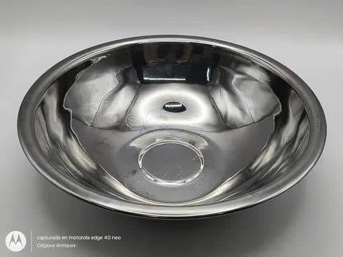 Bowl Tazón De Acero Inoxidable Cuenco 24cm Usado Plateado