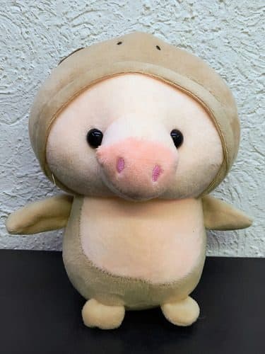 Peluche Puerquito Con Disfraz Kawaii Suave Rosa Con Cafe