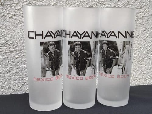 Set Vasos Jaiboleros Satin Chayanne World Tour 2004 Vintage Transparente