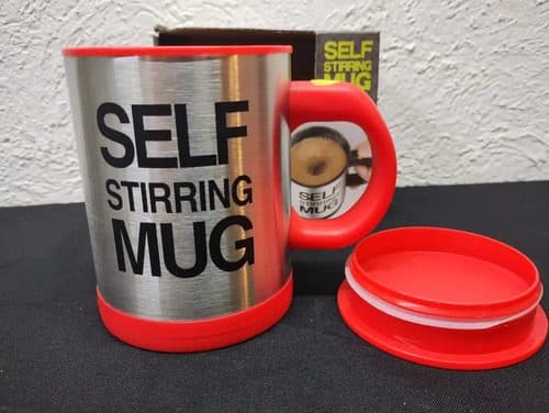 Taza Termo Mezcladora Automática Con Tapa Pilas 350ml Roja Rojo — Decoración vintage, años NOW