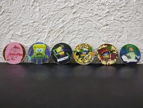 Lote Tazos Bob Esponja Classic Año 2010 6-pack Nickelodeon