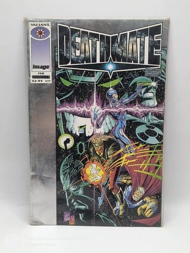 Comic Deathmate Feb. Epilogue Plateado Inglés (1993) Valiant — Coleccionables vintage, años 90s