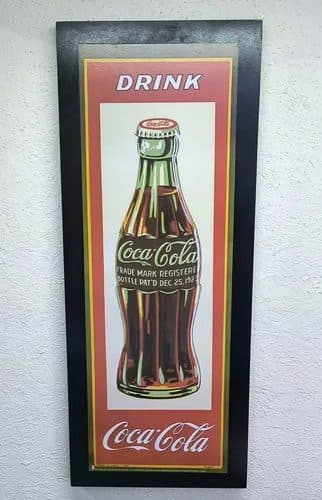 Afiche En Cuadro Coca Cola Botella Vintage Reproducción 1997