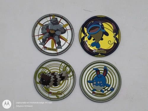 Lote Tazos Pokémon Metálicos Silver Y Gold 2007 4pz Original