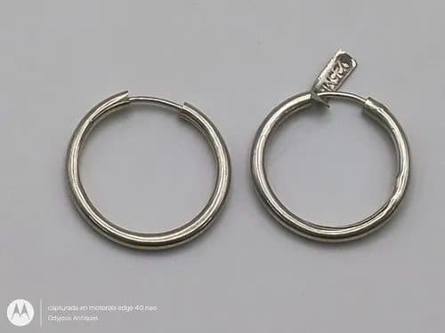 Arracadas De Tubo Lisa 1.5cm Diámetro En Plata Fina .925 Plateado