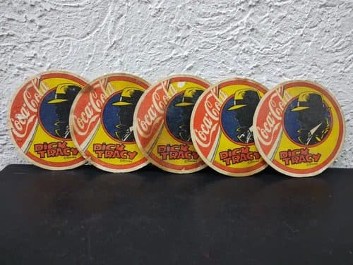 Coca Cola Dick Tracy Porta Vasos 5pack Vintage Coleccion 80s