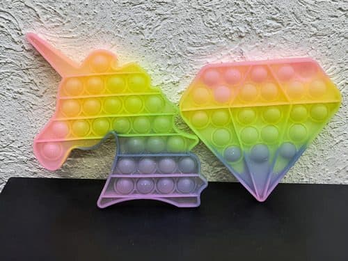 Juguete Sensorial Unicornio Push Pop It Bubble Pop 2-pack Multicolor