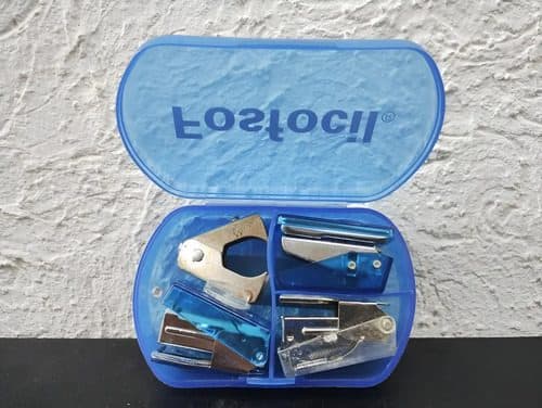 Set Engrapadoras Mini Promocional En Caja Usado Azul — Coleccionables vintage