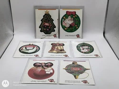 Decorines Coca Cola Colección Esferas Cartón Lote 7pz 90's — Coleccionables vintage, años 90s