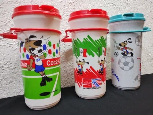 Vasos Coca Cola Mundial Usa 1994 Vintage 3pack De Coleccion Blanco