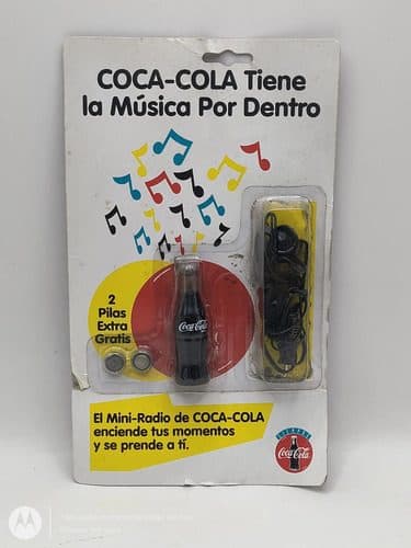 Mini Radio Coca Cola 90's De Colección En Blister Funciona Mini Radio Coca Cola Años 90's De Colección
