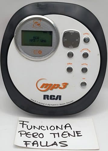 Discman Mp3 Rca Rp-2480 Cd Player Retro Funciona Con Detalle Blanco Con Negro — Audio vintage, años 90s