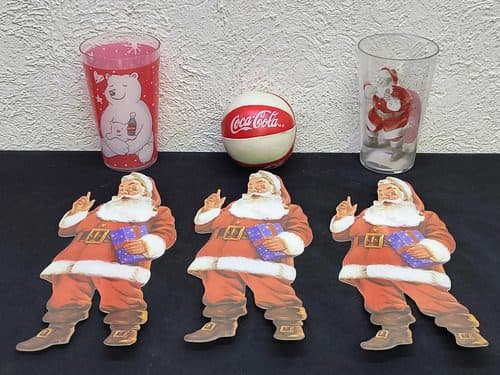 Lote Navideño Coca Cola Vaso Santa Claus Cartón Pelota 6pack