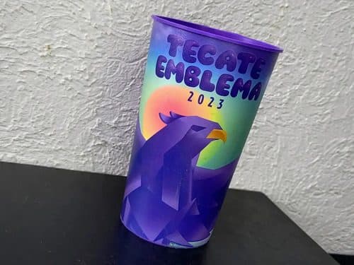 Vaso Promocional Tecate Emblema 2023 Morado Original