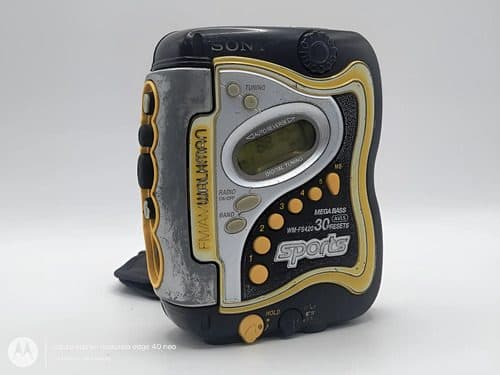 Sony Walkman Sports Wm-fs420 Solo Funciona Radio Reparar/pz Amarillo Con Negro
