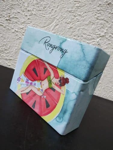 Caja Metálica Promocional Saba Rongrong Mujer Bikini Piscina — Coleccionables vintage