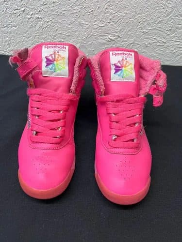 Reebok Freestyle Hi Rainbow 30th Aniversary 24mx 2010 Usado Fucsia Liso 24 — Coleccionables vintage, años NOW
