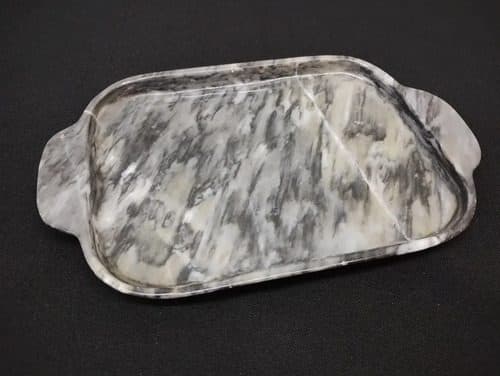 Charola Rectangular Curveada De Marmol Onix Usada 20.7cm