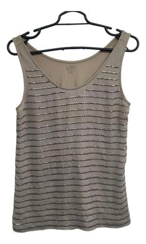 Blusa Ann Taylor Loft Sin Mangas Rayas Lentejuelas Talla Sp Arena Rayas Sp — vintage México