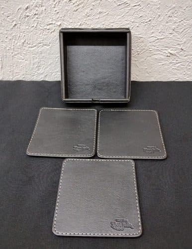 Set 3 Portavasos Colección Don Julio De Piel Vintage Usado Don Julio Liso Negro — Coleccionables vintage