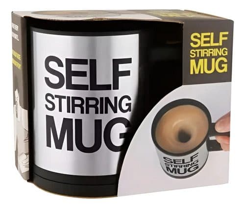 Taza Termo Mezcladora Automática Con Tapa Pilas 350ml Negro