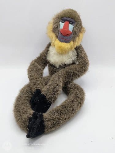 Mandril Colgante Vintage K&m International Mono Felpa 46cm Gris