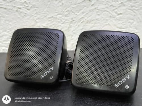 Mini Bocinas Portátiles Sony Sps-5 Con Detalle Negro