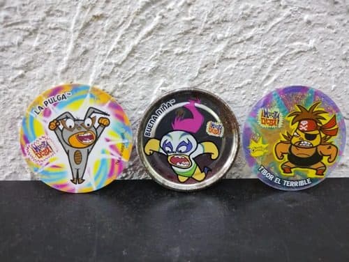 Tazos Mucha Lucha 3-pack Classic #113 Silver#20 Glitter#139 — Coleccionables vintage