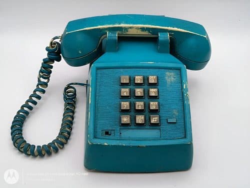 Antiguo Teléfono De Tono Táctil Conair Sw2502 Vintage 80s Azul Petróleo