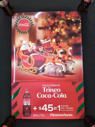 Cartel Colecciona El Trineo Coca Cola Publicidad 2018 Orig — Coleccionables vintage, años NOW