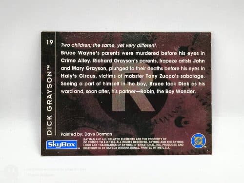 Tarjeta Batman: Saga The Dark Night #19 Dick Skybox Dc 1994 — Coleccionables vintage, años 90s