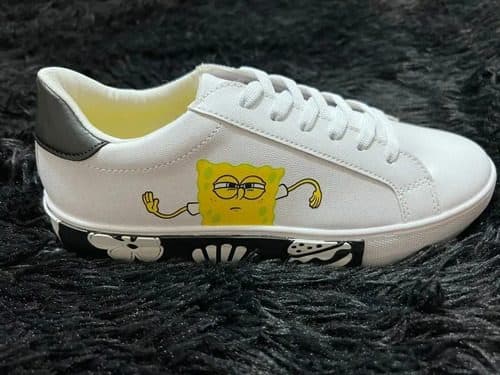 Tenis Bob Esponja Sneakers Casual Nickelodeon Original #3 Blanco Bob Sponja 23