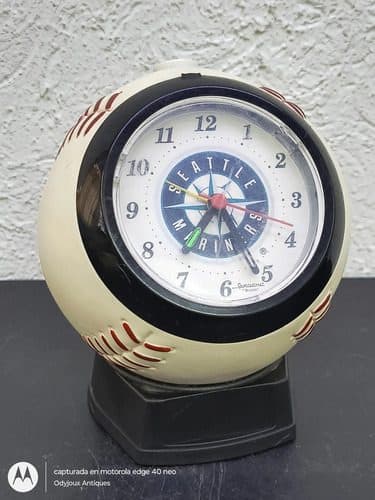 Reloj Despertador Beisbol Vintage Official Sportstime Bulova Blanco