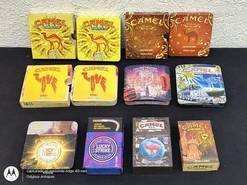 Cajas Metálicas Decorativas De Colección Lucky 9-pack Amarillo Cajas Metálicas Decorativas De Colección Lucky Camel 9-pack — Coleccionables vintage