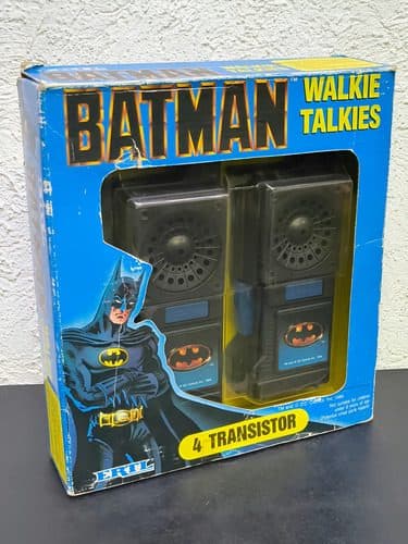 Batman Walkie Talkies Ertl 4 Transistor En Caja 1989 Vintage Negro — Coleccionables vintage, años 80s