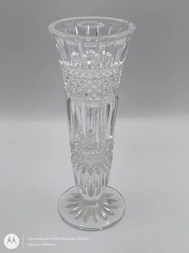 Florero De Cristal Prensado Antiguo Tipo Victoriano Vintage Transparente Florero De Cristal Prensado Antiguo Estilo Victoriano Vintage 20cm