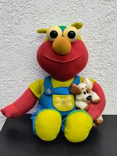 Elmo Tyco Magic Lights Con Barking Bingo Puppy Vintage 1997 Rojo Con Colores