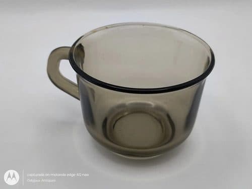 Taza De Café Vidrio Smoke Glass Fortecrisa Vintage 70's Orig Humo Smoke Glass Taza De Café Vidrio Humo Smoke Glass Fortecrisa Vintage 70's Original