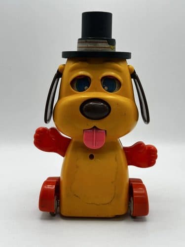Juguete Antiguo Doggone Dog Tomy Perro Vintage 80s Colección Amarillo Perro