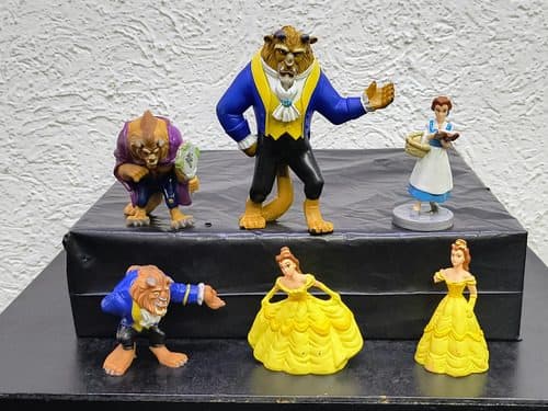 Set Figuras La Bella Y La Bestia Disney Applause 6pz Vintage — Coleccionables vintage, años 90s