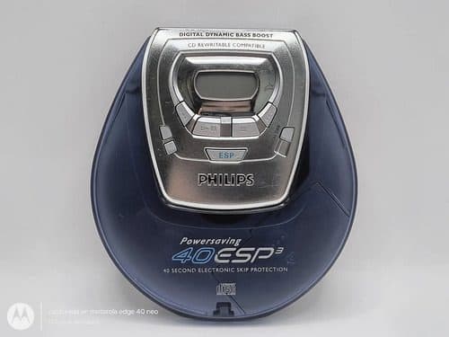 Discman Philips Az9103/17 Vintage Retro Con Detalle Reparar Azul Transparente