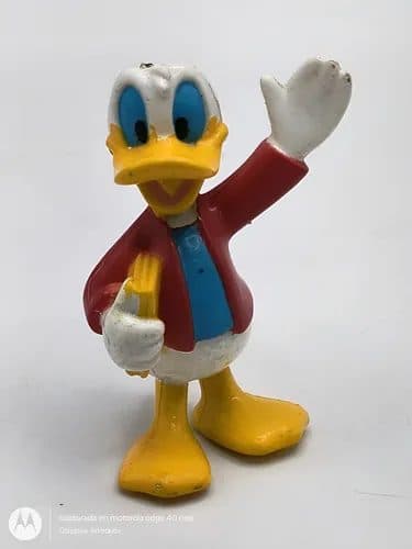 Figura Pato Donald Con Libro Antiguo Disney Años 80's 6cm