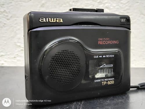 Grabadora De Voz Portátil Aiwa Tp-500 Cassette No Funciona Negro