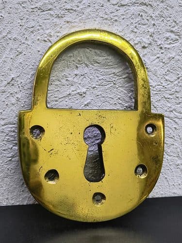 Figura Candado Antiguo De Laton/bronce 16cm Vintage — Coleccionables vintage